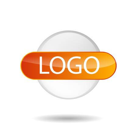 Vector illustration of logo in the form of glass, transparent circle with sign and place for text. Use in design.のイラスト素材