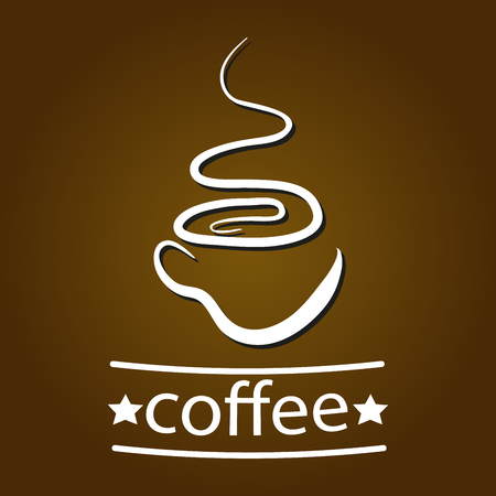 Vector illustration of coffee mug and fragrance, as retro logo.のイラスト素材