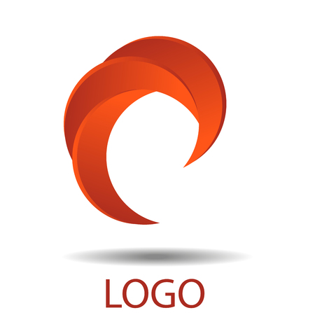 Vector illustration of red semicircle logo on white background.のイラスト素材