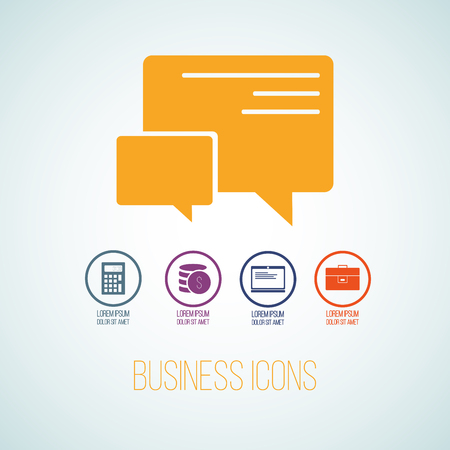 Vector illustration of business icon in the form of message. Flat additional symbols for business and web graphics.のイラスト素材