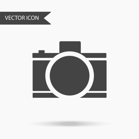 A Vector business icon camera. Icon for for annual reports, charts, presentations, workflow layout, banner, number options, step up options, web design. Contemporary flat design.のイラスト素材