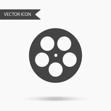 Vector business icon cinema reel circle. Icon for for annual reports, charts, presentations, workflow layout, banner, number options, step up options, web design. Contemporary flat design.のイラスト素材