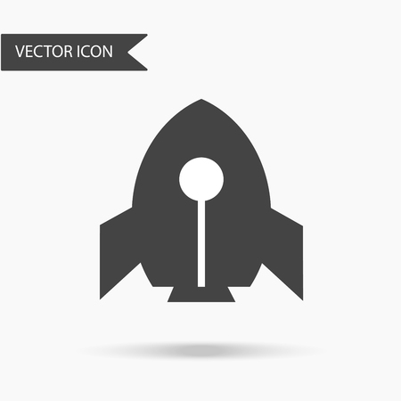 Illustration of an icon in the form of a space rocket and on a white background.のイラスト素材