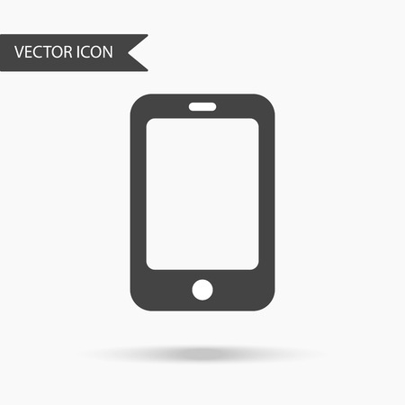 Icon with the image of a mobile phone on a white background. The flat icon for your web design, logo, UI. Vector illustration.のイラスト素材