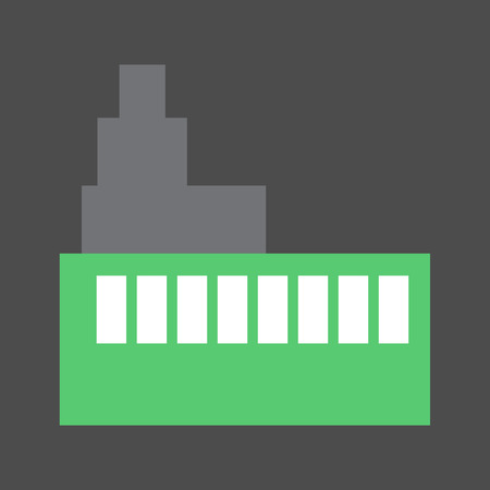 Vector illustration as a plant. Flat icon green plant polluting the environment on a dark background.のイラスト素材