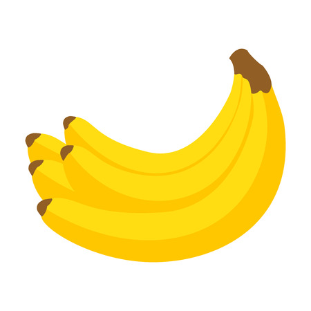 Vector illustration of a yellow ripe banana on an isolated white background.のイラスト素材
