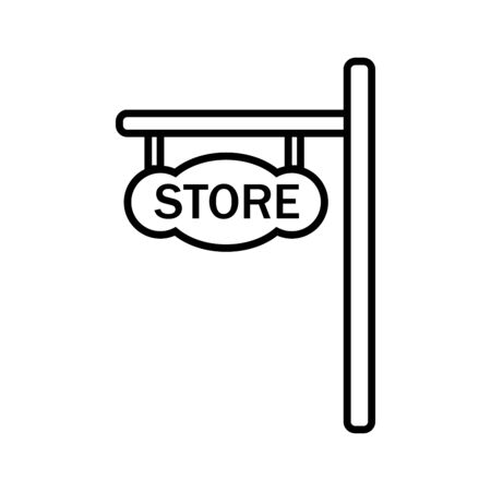 Modern and simple vector flat illustration the icon in the form of a sign with a text Storeのイラスト素材