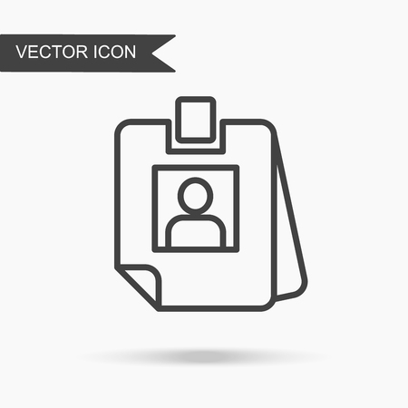 Modern and simple vector illustration Identification card icon. Flat image with thin lines for application, website, interface, business presentation, infographics on white isolated background.のイラスト素材