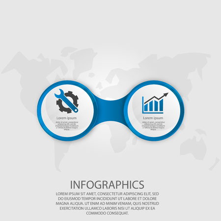 Infographics circular vector banner of 2 steps.のイラスト素材