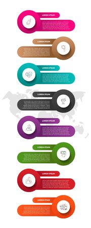Vector template circle infographics. Business concept with 8 options and parts. Eight steps for graph, diagrams, slideshow. Path step by stepのイラスト素材