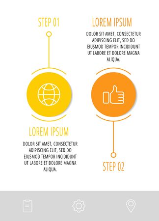 Vector template circle infographics. Business concept with 2 options and parts. Two steps for diagrams, flowchart, timeline. Path step by stepのイラスト素材