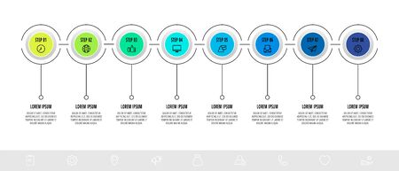 Infographic circles with 2 steps, labels. Line vector template. Can be used for diagram,, banner, workflow layout, presentations, flow chart, info graph, timeline, content, levelsのイラスト素材