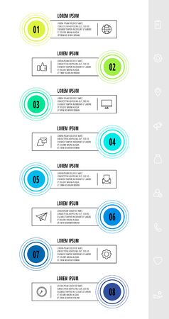 Infographic circles with 2 steps, labels. Line vector template. Can be used for diagram,, banner, workflow layout, presentations, flow chart, info graph, timeline, content, levelsのイラスト素材