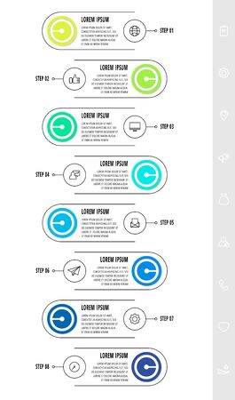 Infographics circles with 2 steps, labels. Line vector template. Can be used for diagram,, banner, workflow layout, presentations, flow chart, info graph, timeline, content, levelsのイラスト素材