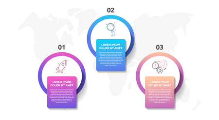 Vector infographic template circles for three label, diagram, graph, presentation. Business concept with 3 options. For content, steps, timeline, workflow, marketing, banner, levels, web, chartのイラスト素材