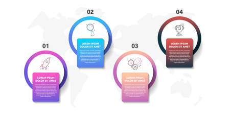 Vector infographic template circles for four label, diagram, graph, presentation. Business concept with 4 options. For content, flowchart, steps, timeline, marketing, banner, levels, web, chartのイラスト素材