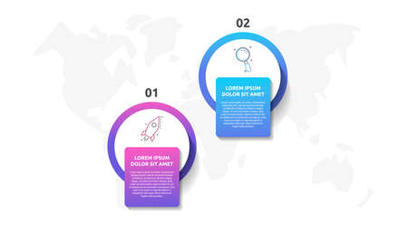 Vector infographic template circles for two label, diagram, graph, presentation. Business concept with 2 options. For content, flowchart, steps, timeline, workflow, marketing, levels, web, chartのイラスト素材