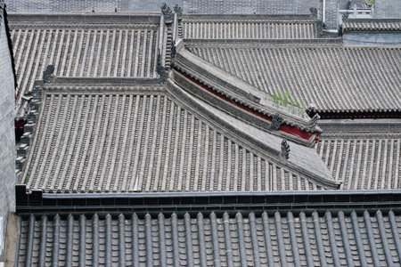 Old traditional chinese roofs texture background view