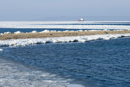 Ice in winter sea