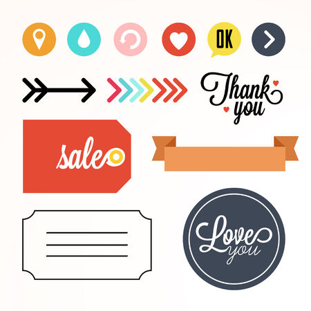 Collection of Labels and vector elementのイラスト素材
