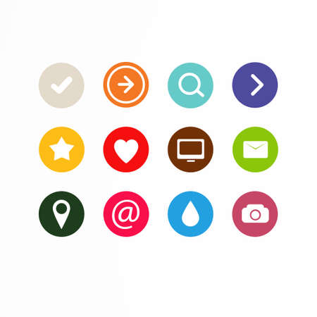  Simple circle shape internet button on gray background  Contemporary modern style  This vector illustration web design elementのイラスト素材