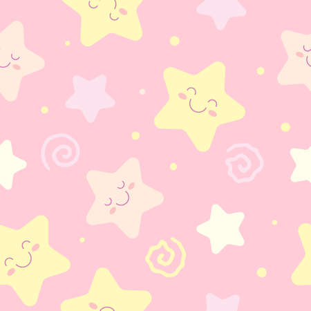Seamless vector illustration with a pattern of cute starsのイラスト素材