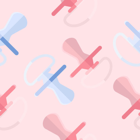 Baby blue and pink nipple, seamless pattern