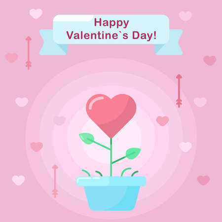 Cute Valentine s Day Greeting Card, vector illustrationのイラスト素材