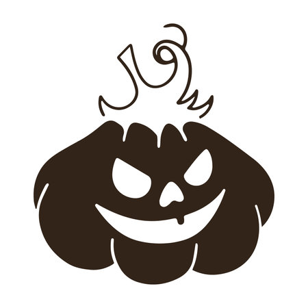 Halloween Pumpkin, vector design element in the style of doodles, isolated on a white backgroundのイラスト素材