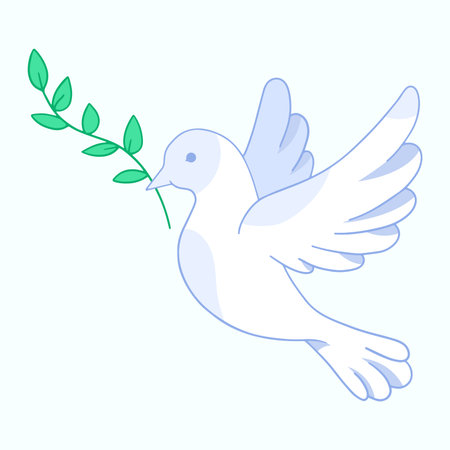 The Dove of Peace, vector design element in the style of doodlesのイラスト素材
