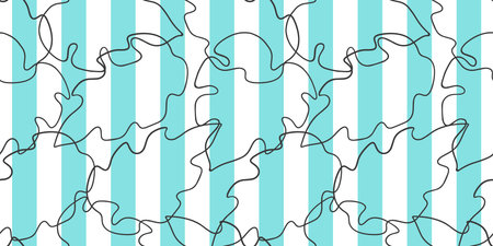 Tropical palm leaves, vector seamless pattern in the style of doodles