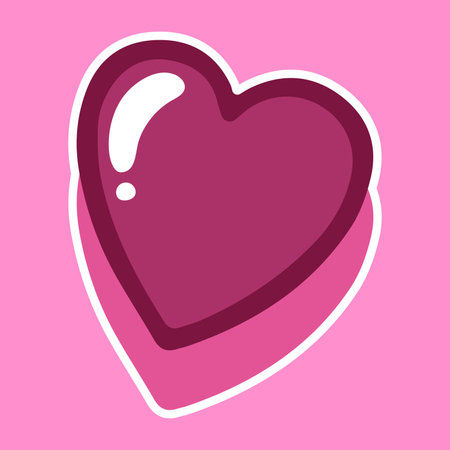 Cute little heart, sticker icon, vector design element, hand drawnのイラスト素材