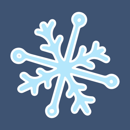 Cute snowflake, winter illustration, sticker icon, vector design elementのイラスト素材