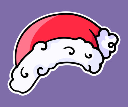 Santa Claus hat, vector desing element, hand drawnのイラスト素材