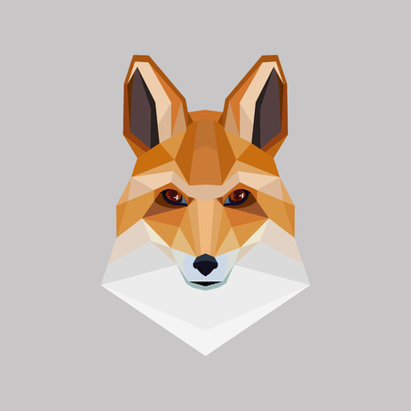 Geometric polygonal head is foxes. designのイラスト素材