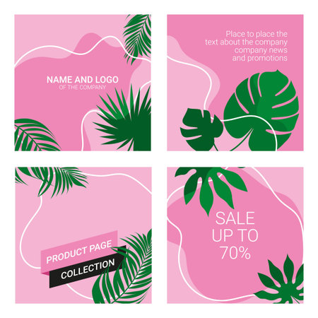 Graphic template for social networks, square background for advertising and presentations of goods and services on the Internetのイラスト素材