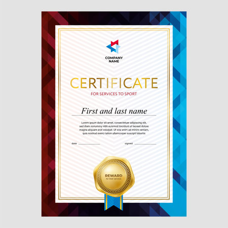 Design of certificate, diploma, modern geometric designのイラスト素材