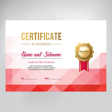 Design of certificate, diploma, modern geometric designの写真素材