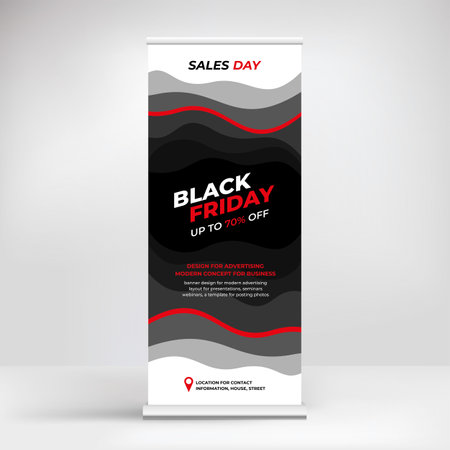 Black Friday, the season of sales, roll-up banner designのイラスト素材