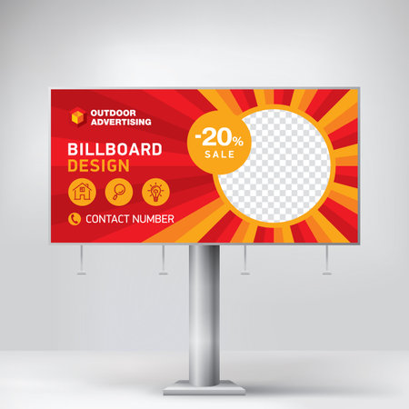 Billboard, template for advertising goods and services, creative designのイラスト素材