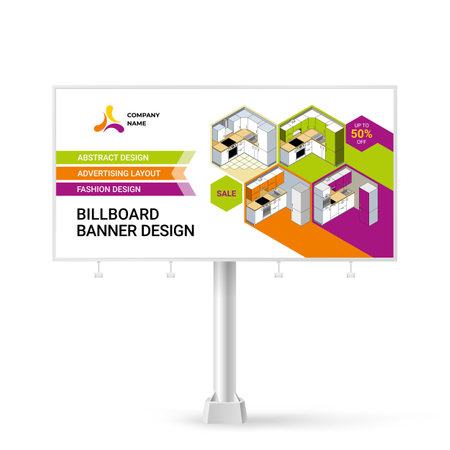 Billboard, template for advertising goods and services, creative designのイラスト素材