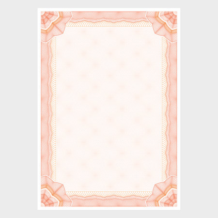Certificate design with guilloche elements, vector frameのイラスト素材