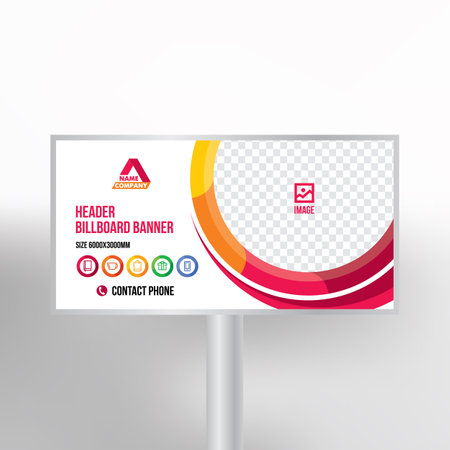 Billboard, template for advertising goods and services, creative designのイラスト素材