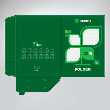 Folder design, cover for catalogue, brochures, layout for placement of photos and text, modern geometric designのイラスト素材