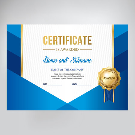 Design of certificate, modern geometric designのイラスト素材