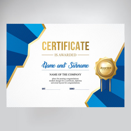 Design of certificate, modern geometric designのイラスト素材