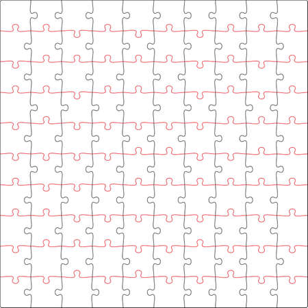 Square puzzle, marking in vector format for cutting on a plotterのイラスト素材