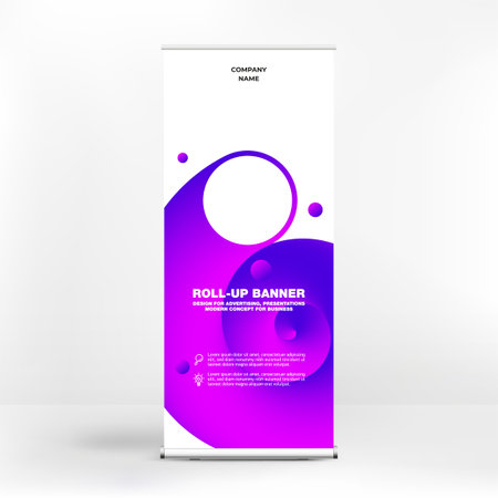 Roll-up design, creative modern style, beautiful gradient for bannerのイラスト素材