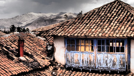 Run down buildings in Cuscoの写真素材