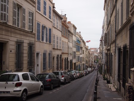 Typical French street in Marseilleのeditorial素材